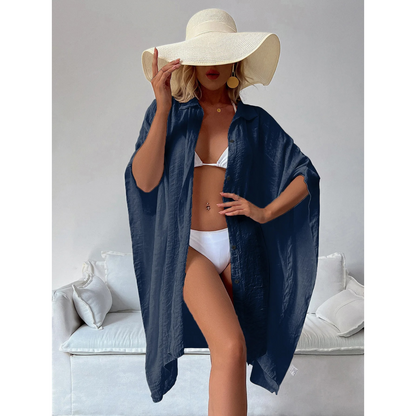 Batwing Beach Kimono Button Closure