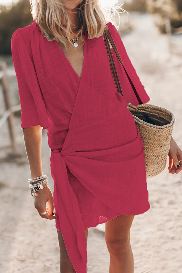 Summer Beach Dress V-Neck Lightweight