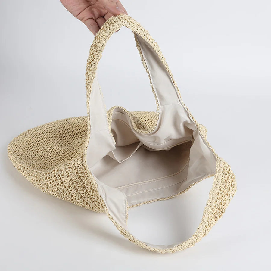 Straw Beach Bag Paris