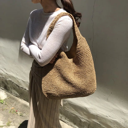 Straw Beach Bag Paris