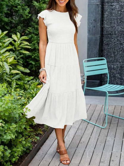 Summer Dress Ruffle Detail Pockets