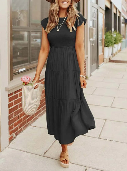 Summer Dress Ruffle Detail Pockets