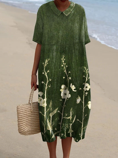 Floral Summer Dress V-Neck Sleeveless