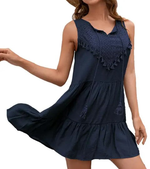 Sleeveless Beach Dress V-Neck