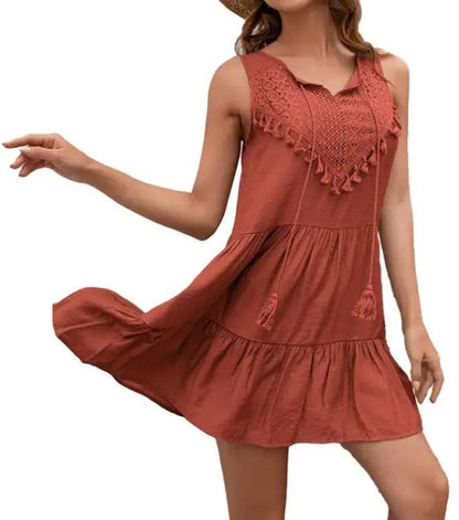 Sleeveless Beach Dress V-Neck