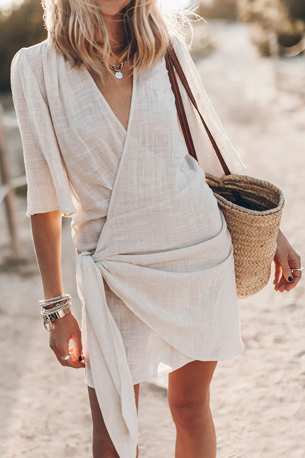Summer Beach Dress V-Neck Lightweight