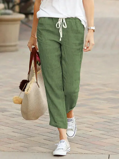 Linen Drawstring Trousers