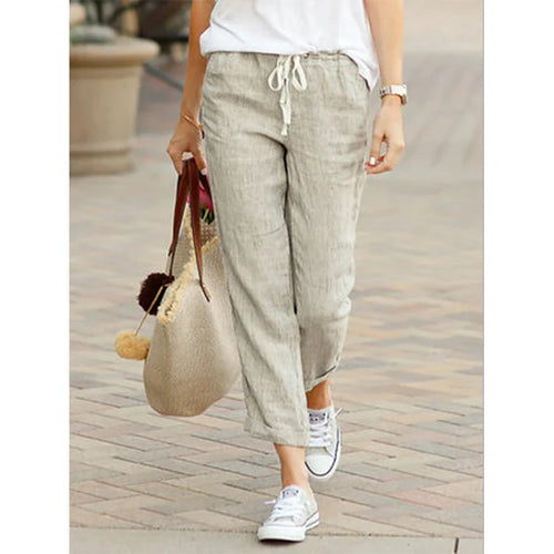 Linen Drawstring Trousers