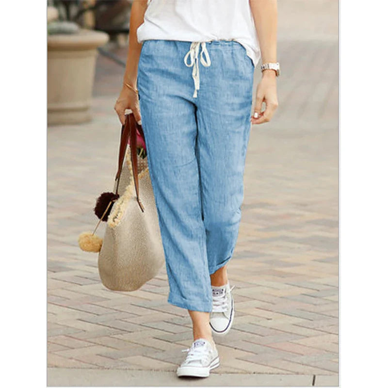 Linen Drawstring Trousers