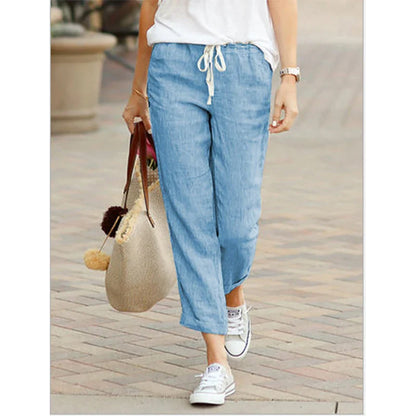 Linen Drawstring Trousers