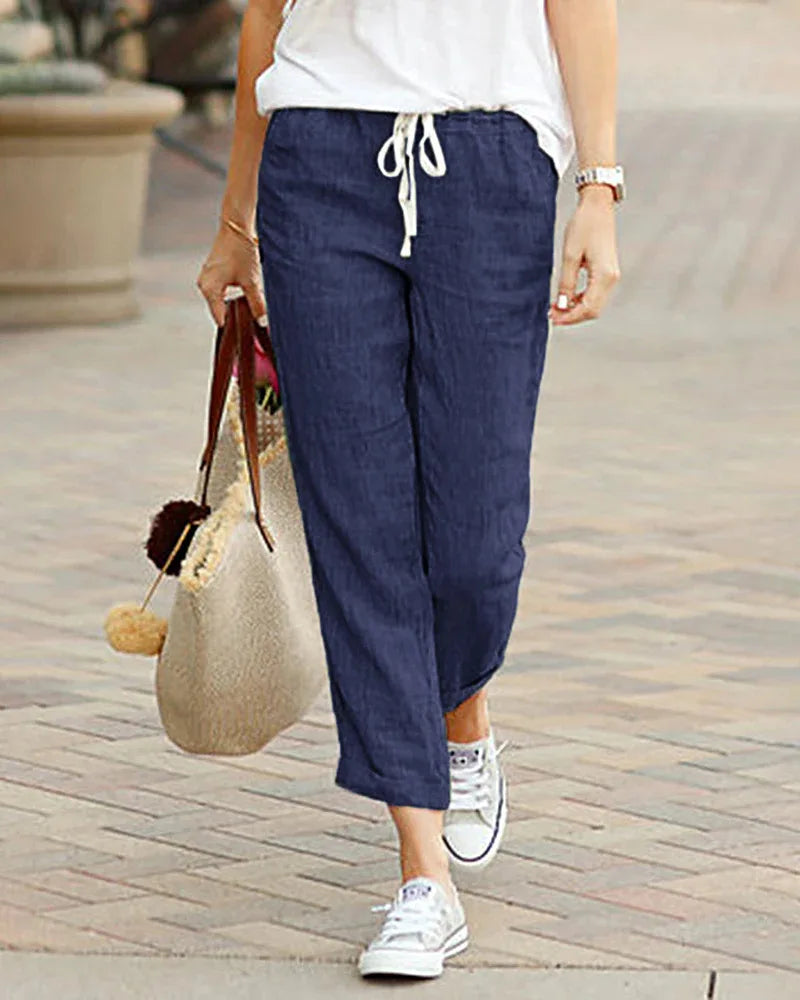 Linen Drawstring Trousers