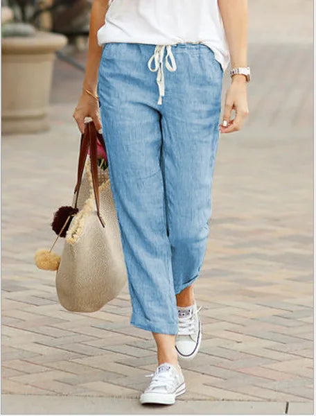Linen Drawstring Trousers
