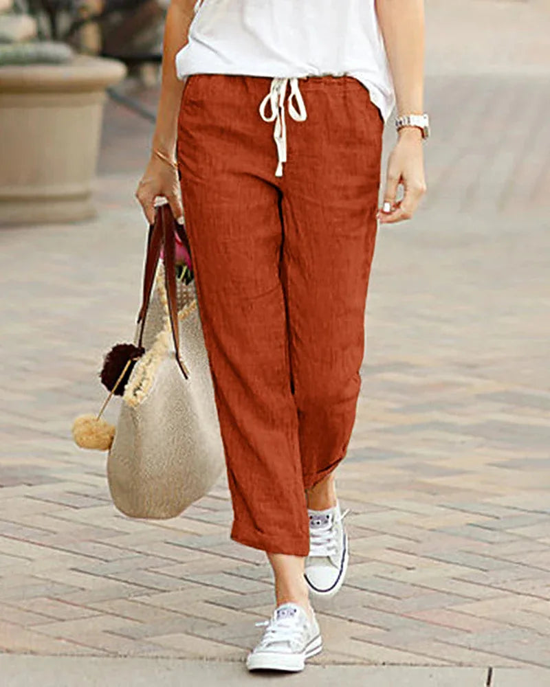 Linen Drawstring Trousers