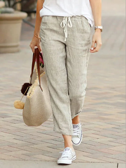 Linen Drawstring Trousers