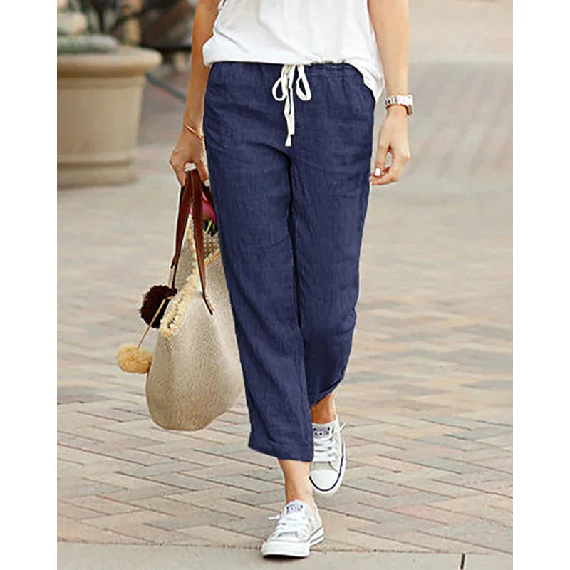 Linen Drawstring Trousers