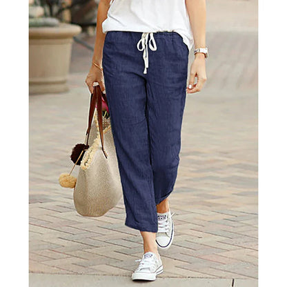 Linen Drawstring Trousers