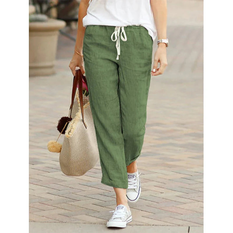 Linen Drawstring Trousers