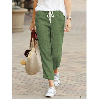 Linen Drawstring Trousers