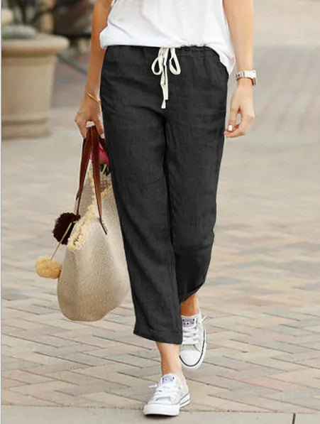 Linen Drawstring Trousers