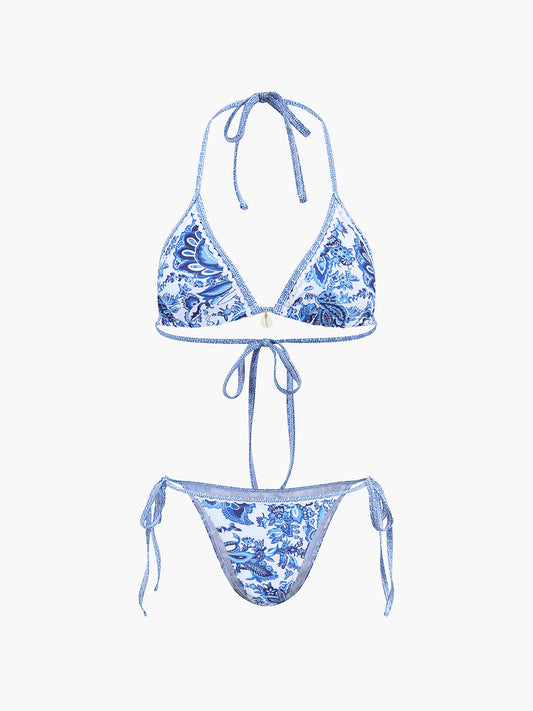 Blue Floral Bikini Set