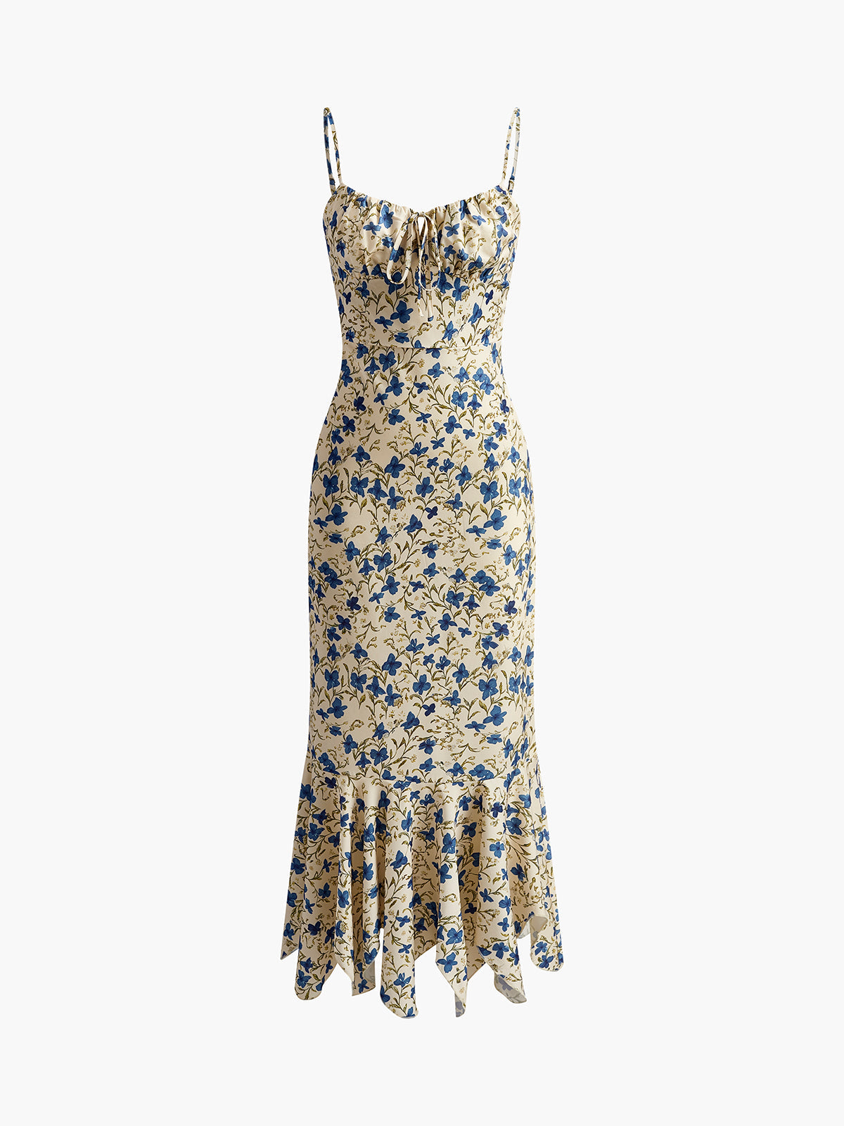 Floral Tie Neck Maxi Dress