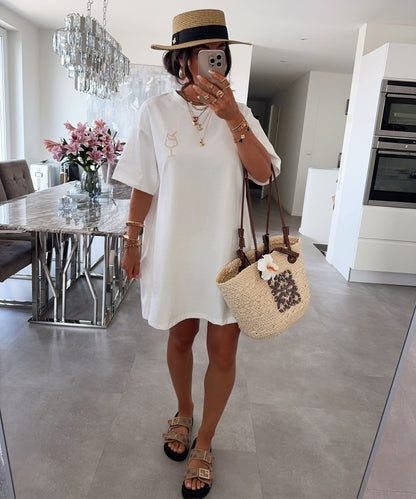Cotton T-Shirt Mini Dress White