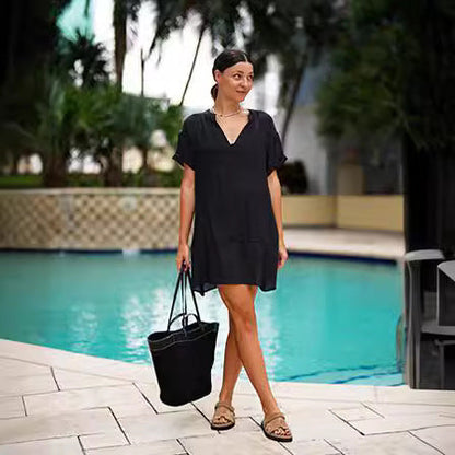 Loose Beach Dress V-Neck Sleeveless
