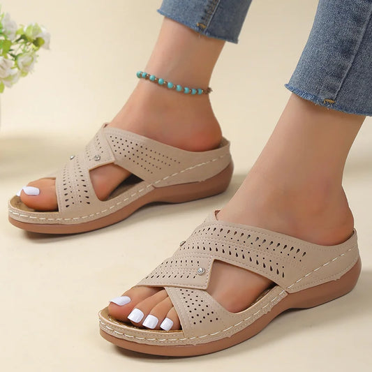 Sandals | Cross Straps Perforated