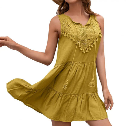 Sleeveless Beach Dress V-Neck