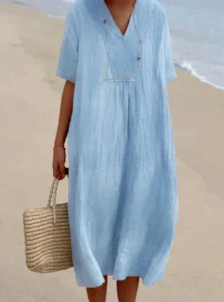 Linen Summer Dress V-Neck Sleeveless