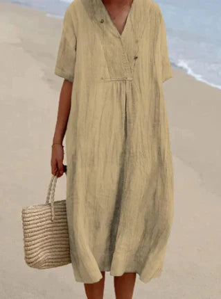 Linen Summer Dress V-Neck Sleeveless