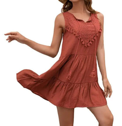 Sleeveless Beach Dress V-Neck