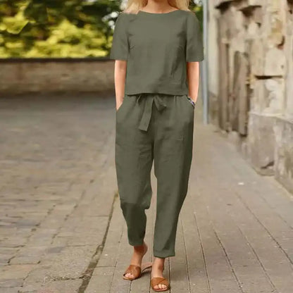 Linen Top & Trousers Set