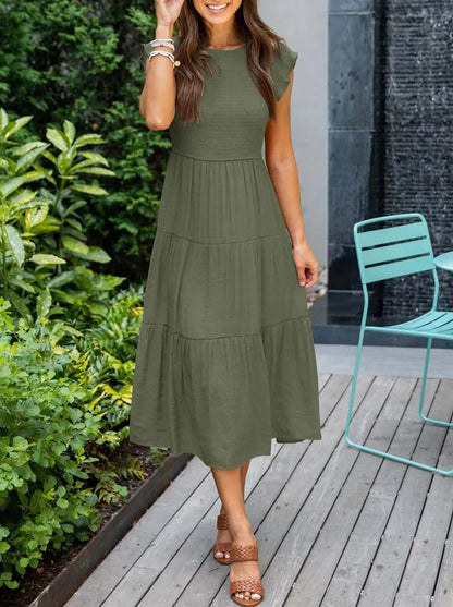 Summer Dress Ruffle Detail Pockets