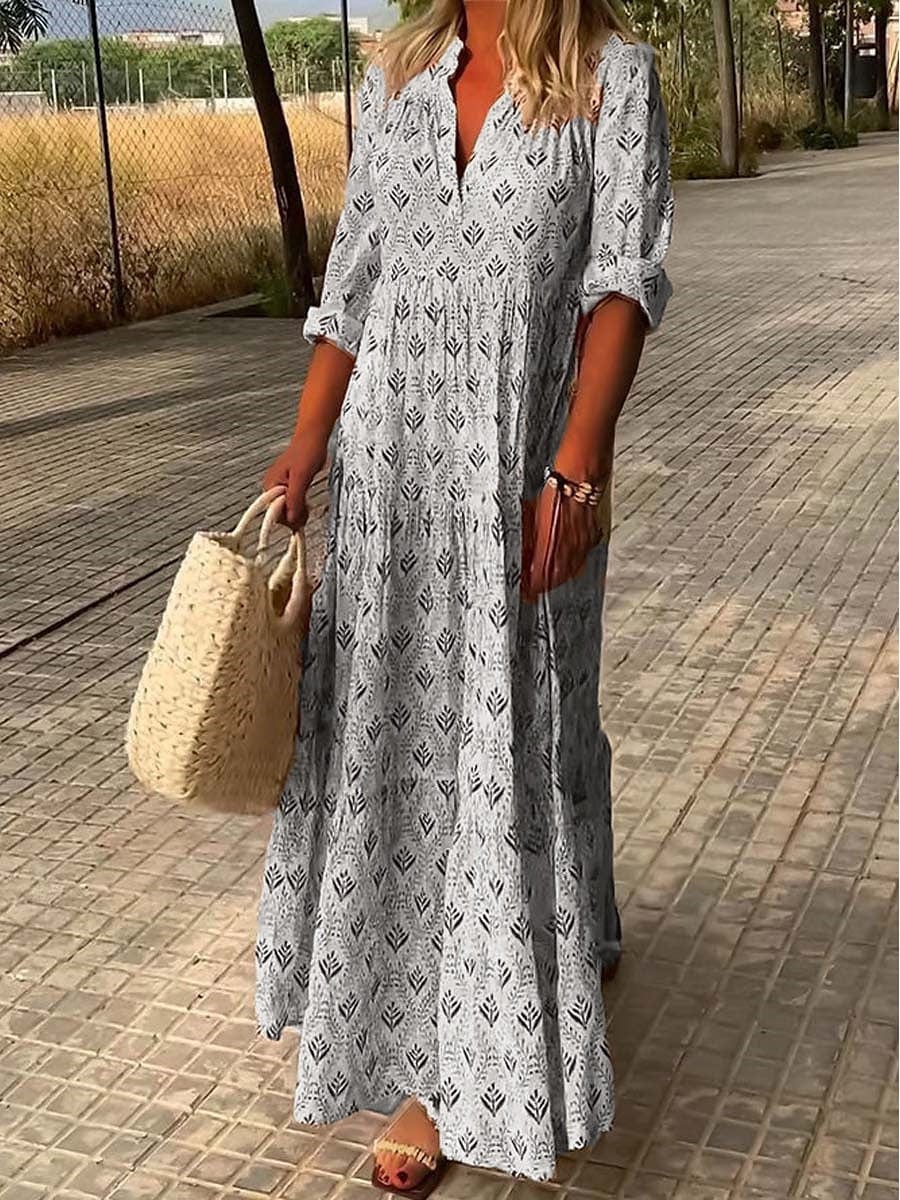 Romantic Linen Summer Dress Sleeveless V-Neck