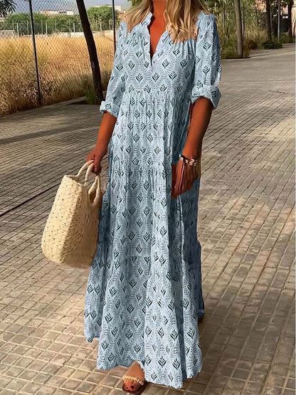 Romantic Linen Summer Dress Sleeveless V-Neck