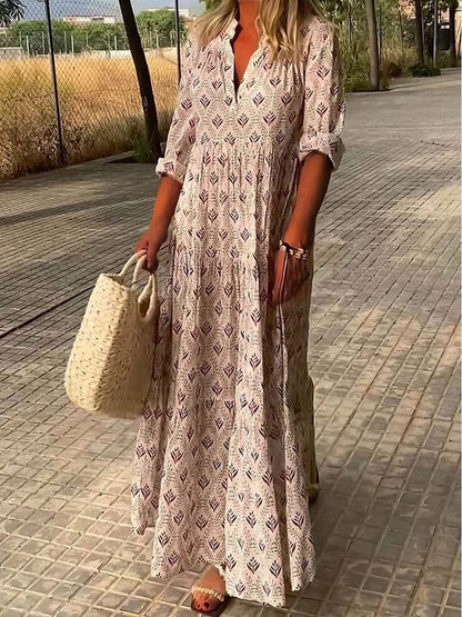 Romantic Linen Summer Dress Sleeveless V-Neck