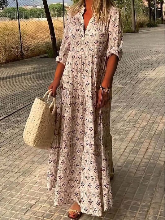Romantic Linen Summer Dress Sleeveless V-Neck