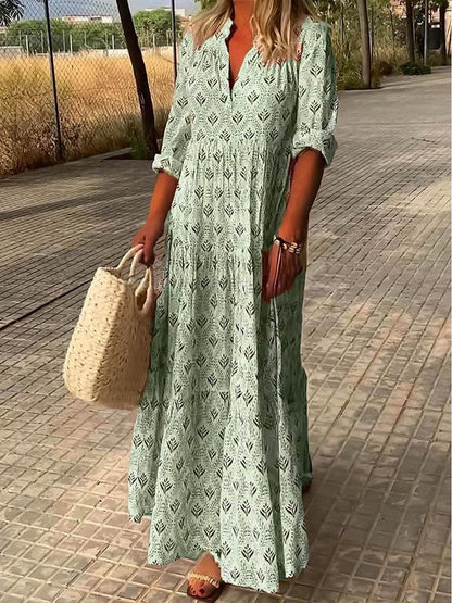 Romantic Linen Summer Dress Sleeveless V-Neck